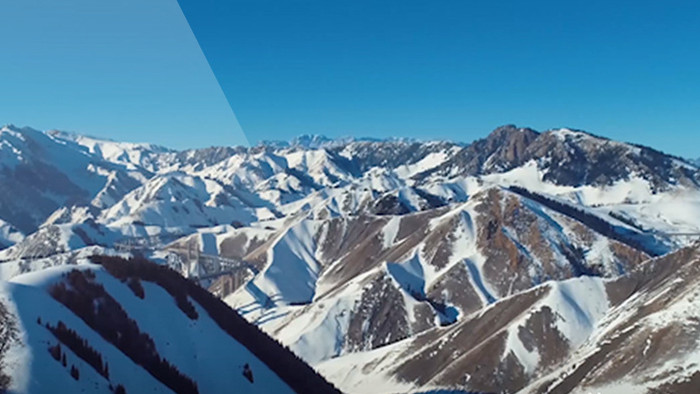 唯美航拍风景雪山视频展示