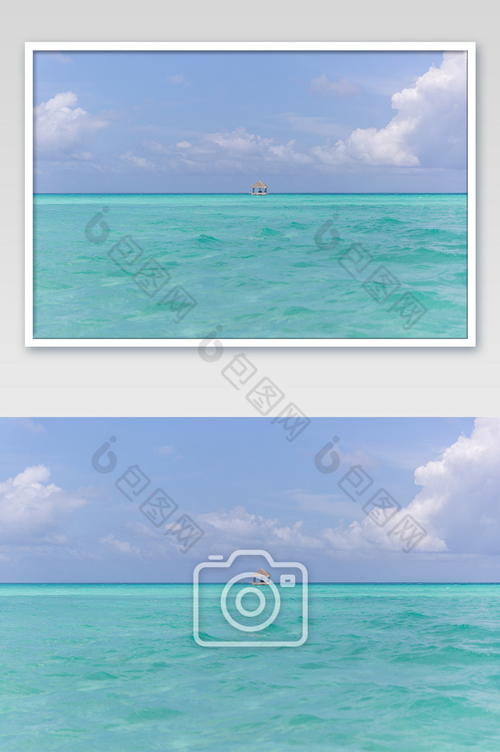 马尔代夫碧水蓝天大海摄影图