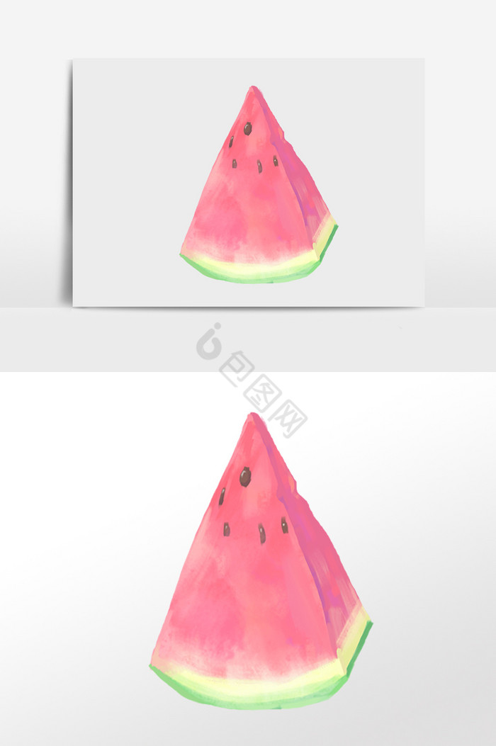 夏季水果新鲜西瓜插画图片