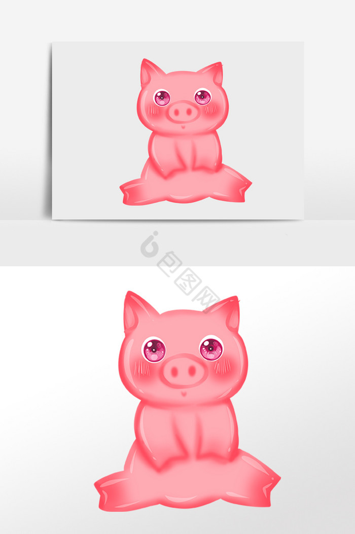 动物小猪插画图片