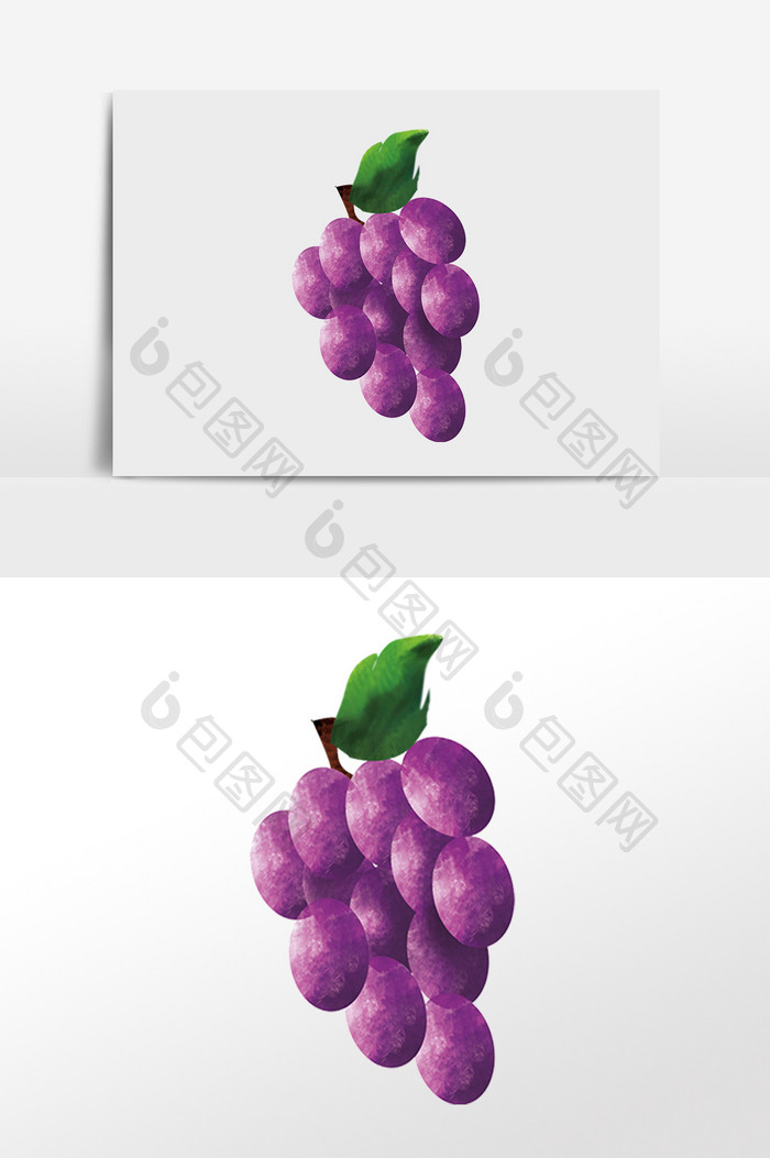 手绘水彩夏季水果葡萄插画