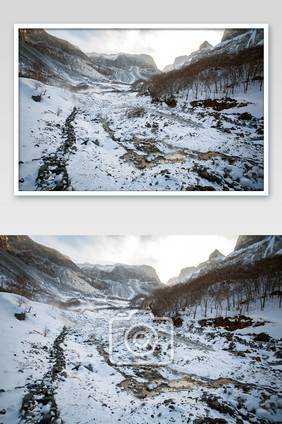 长白山冬季风雪景光摄影图片