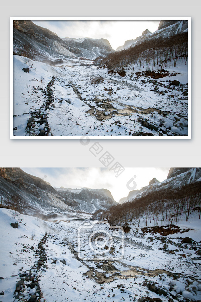 长白山冬季风雪景光摄影图片