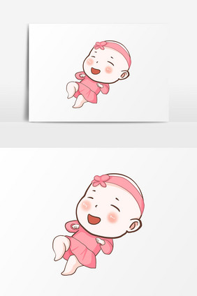 卡通手绘粉色系婴儿
