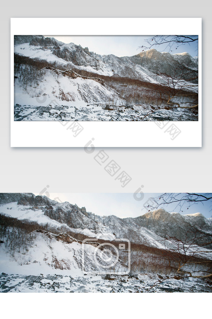 长白山脉横版冬季风光摄影