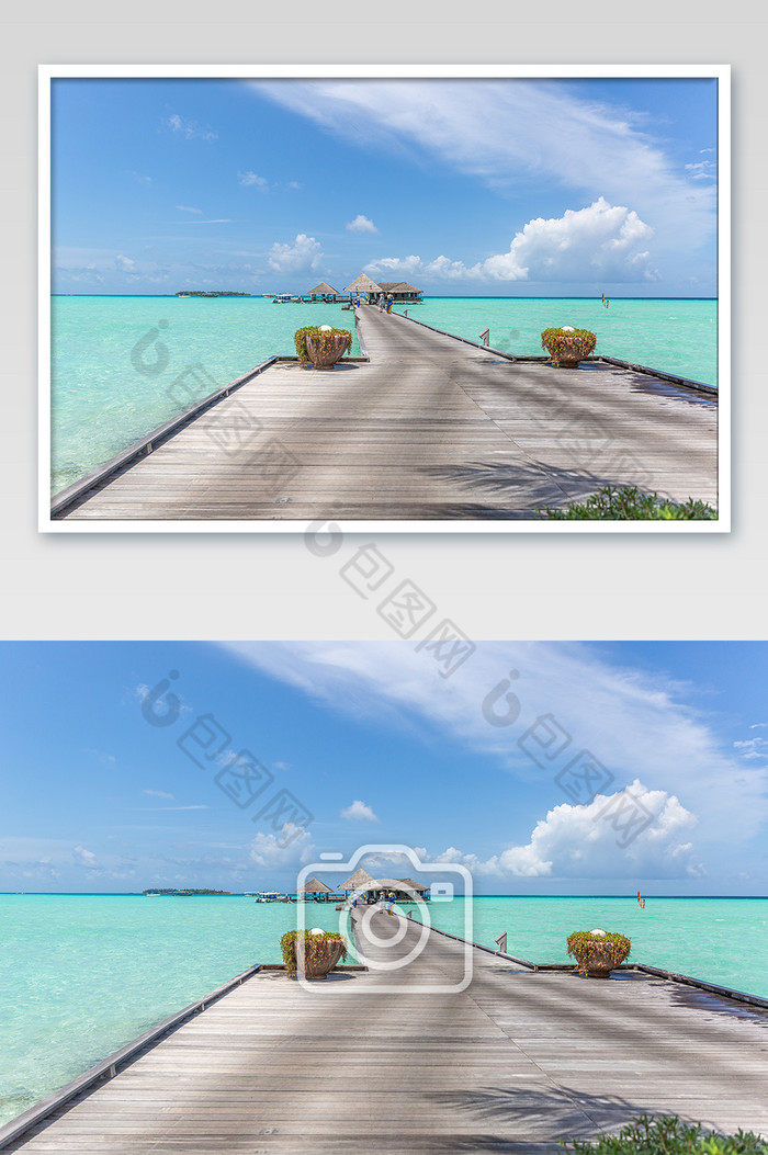 马尔代夫水上栈桥摄影图片图片