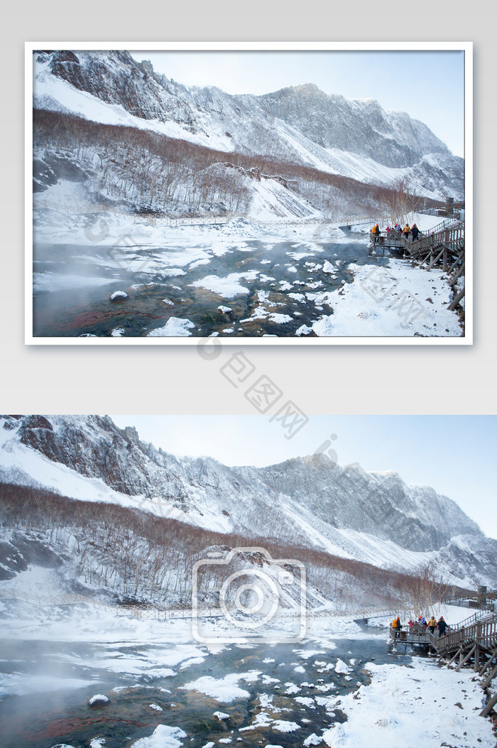 长白山冬季风光冰雪摄影图片
