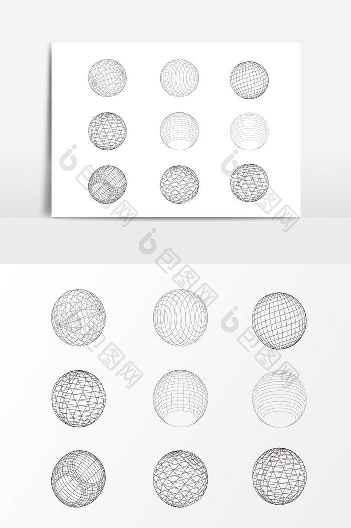 圆形线条球体设计素材