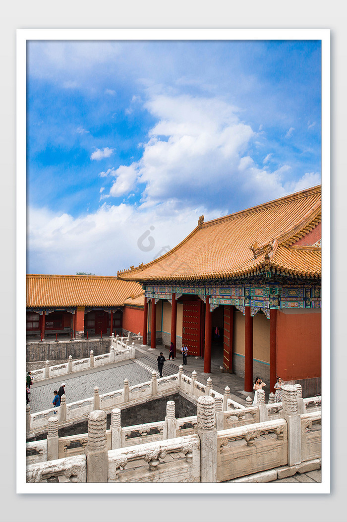 故宫博物院内景红墙摄影图片