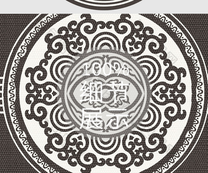 欧式古典轻奢质感花纹圆形地毯图案