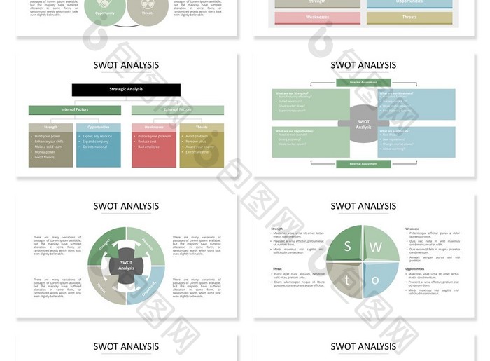 40页漏斗图SWOT信息可视化PPT图表