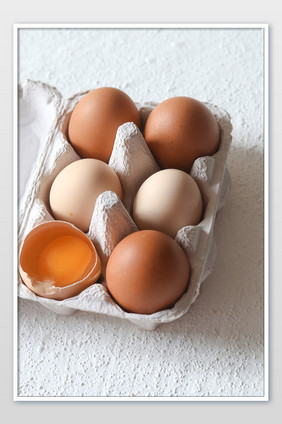 农家鸡蛋洋鸡蛋盒装特写