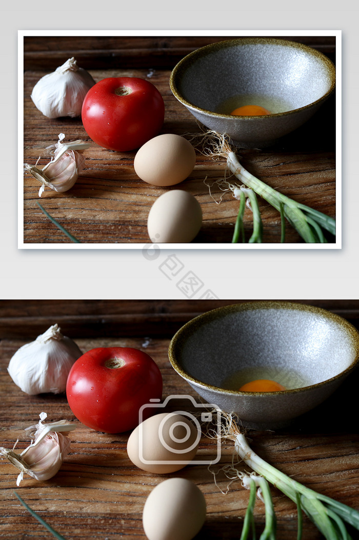 西红柿炒鸡蛋食材摄影图片图片