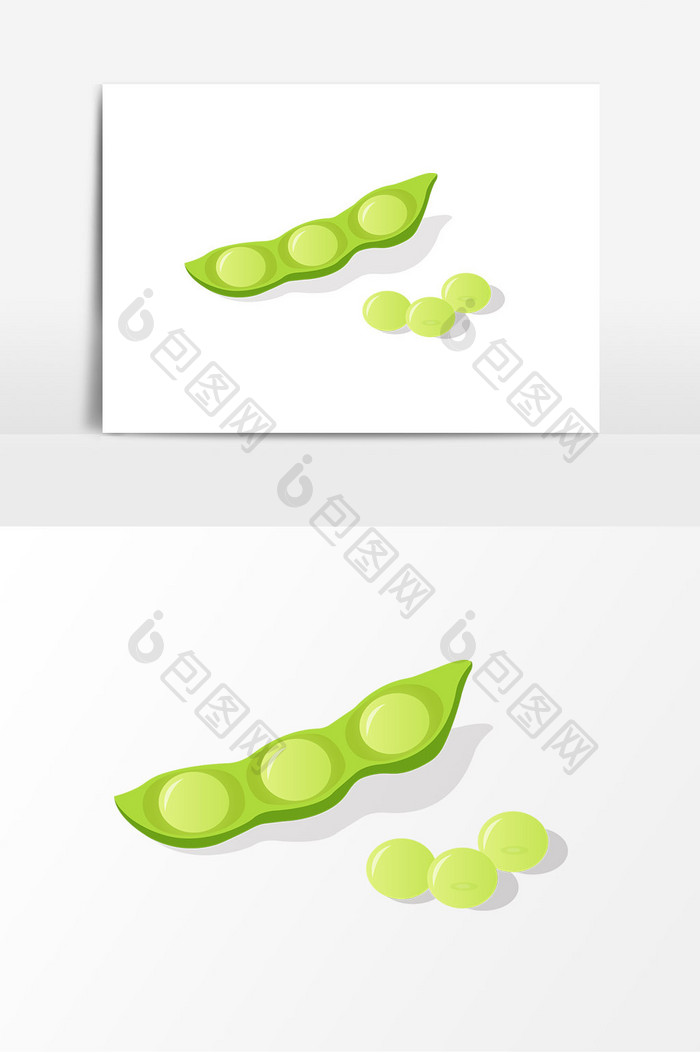 扁平风格质感夏天新鲜毛豆元素
