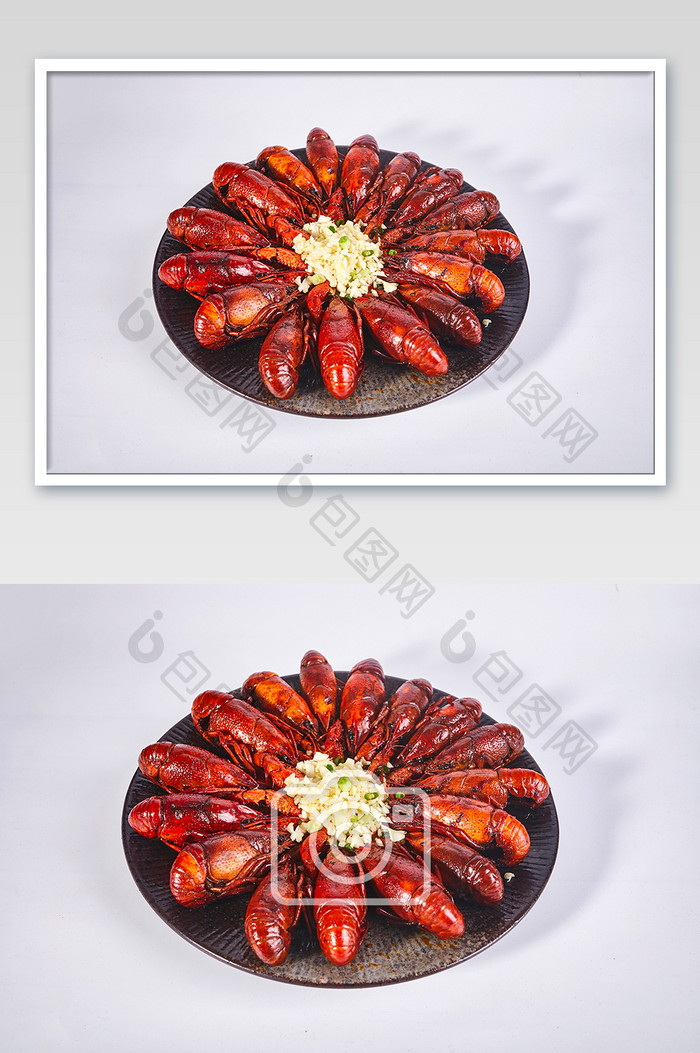 小龙虾辣椒麻辣五香白底图蒜香美食摄影图片