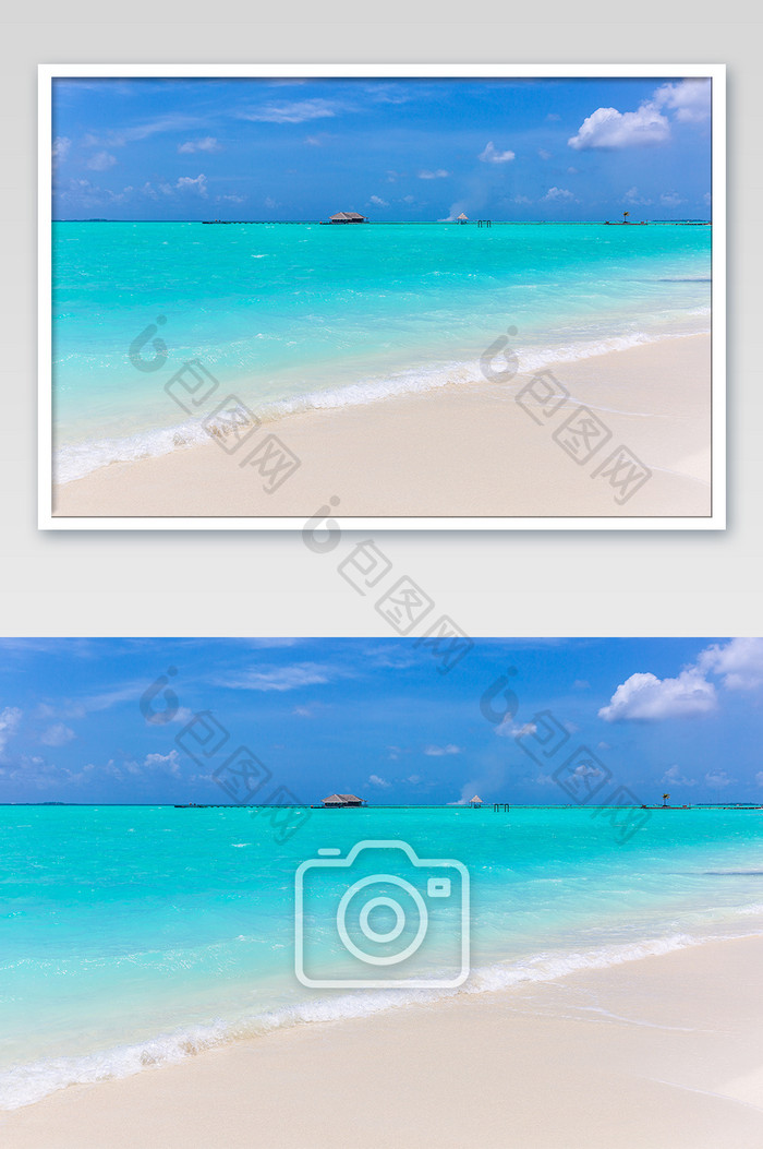 洁白马尔代夫海滩摄影图