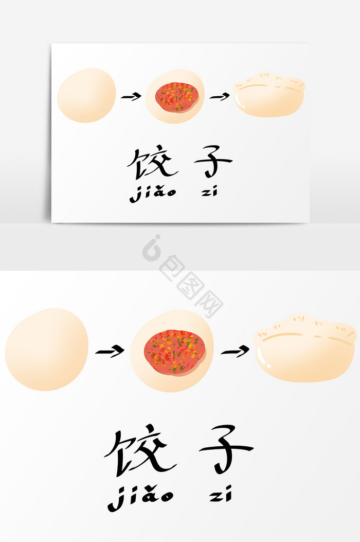 包饺子的详细步骤卡通图片