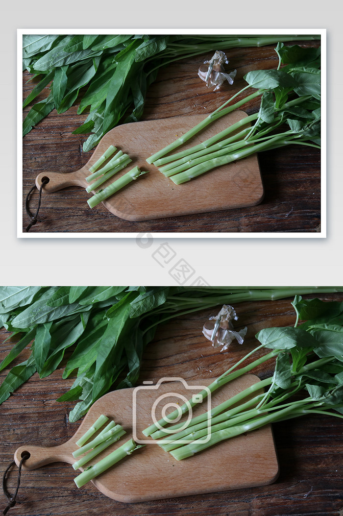 空心菜砧板蔬菜图片