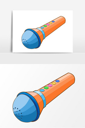 话筒手绘卡通元素形象