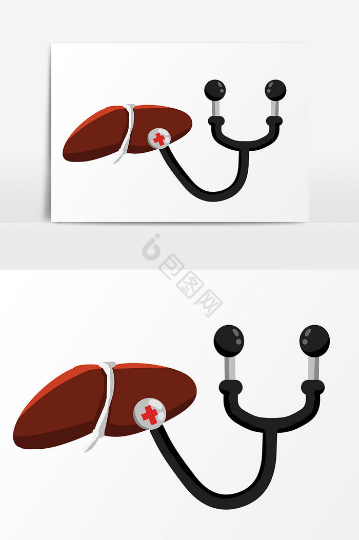 世界肝炎日肝内脏人体器官与听诊器图片