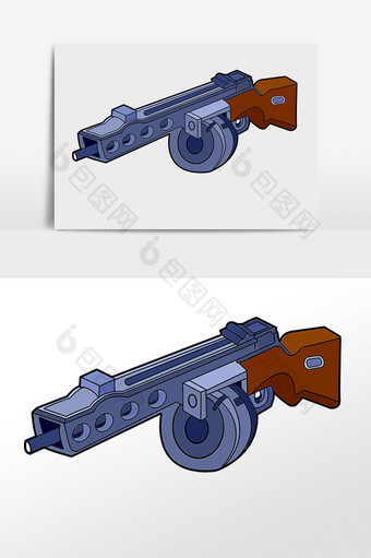手绘建军节军事装备枪支插画图片
