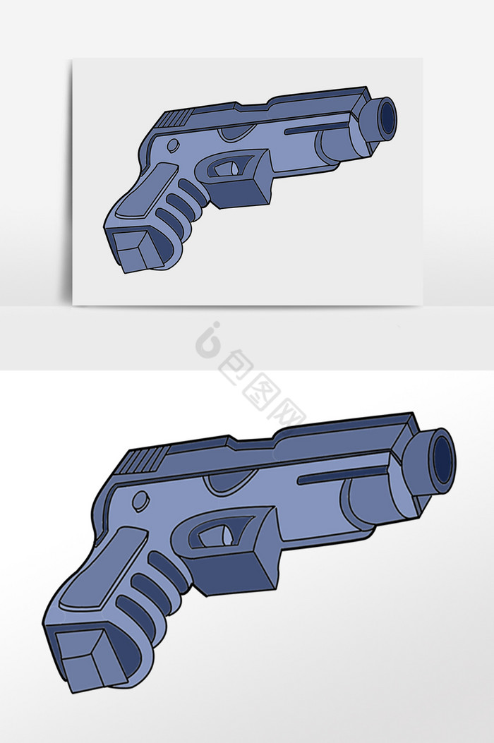 建军节军事武器手枪插画图片