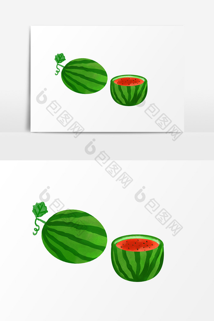 小暑节气手绘水果西瓜