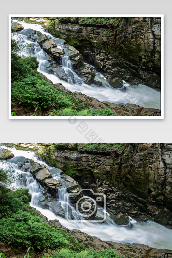 山间的小溪流摄影图片