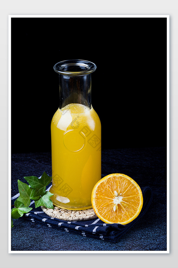 橙子橙汁水果黑色摄影图片
