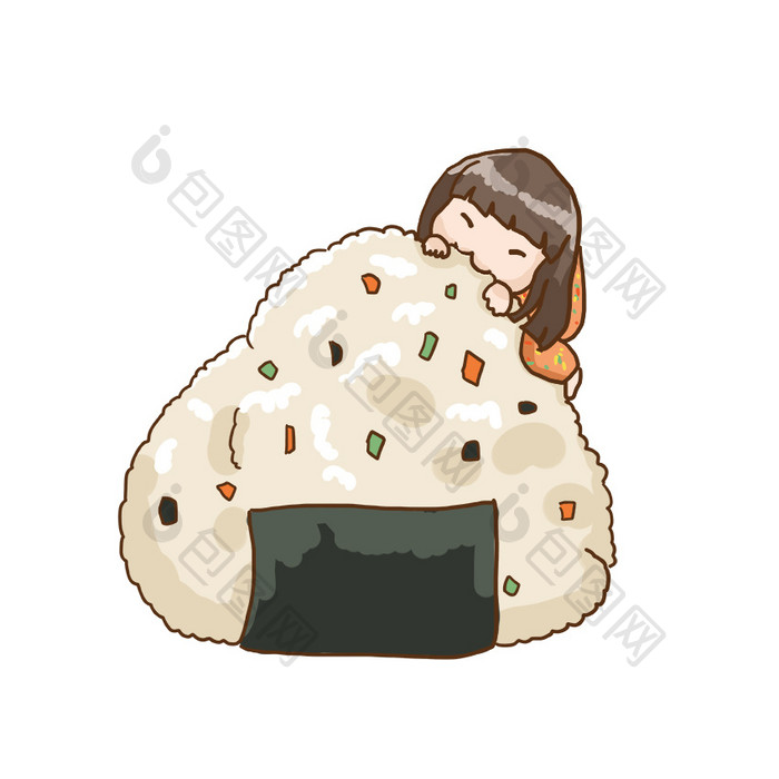 二次元gif表情包卡通寿司娘之紫菜饭团 图片下载 包图网