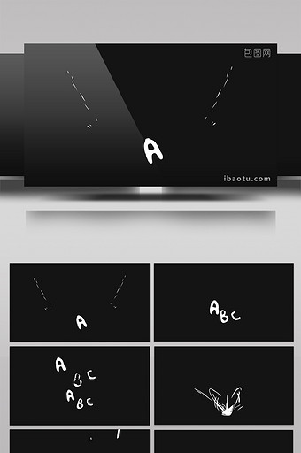 5组手绘流体字符图形元素粒子舞动视频素材图片