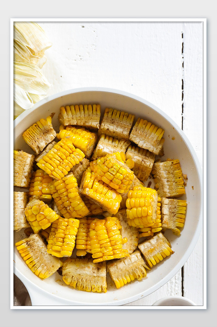 椒盐玉米下厨菜单背景图片