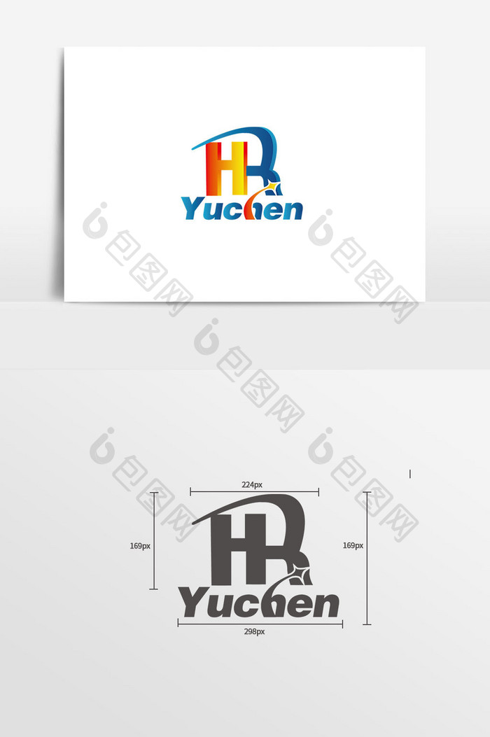 蓝黄渐变色商务科技通用logo