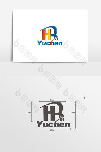 蓝黄渐变色商务科技通用logo图片