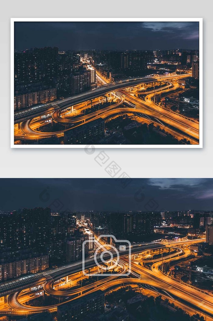 城市脉络夜景摄影图片