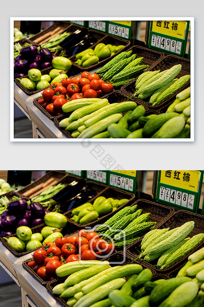 超市蔬菜摊摄影图片