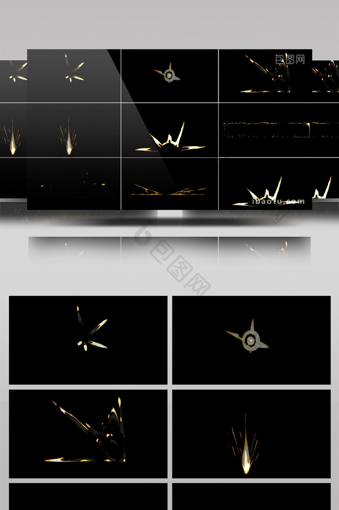 24组带通道卡通火星迸溅视频素材