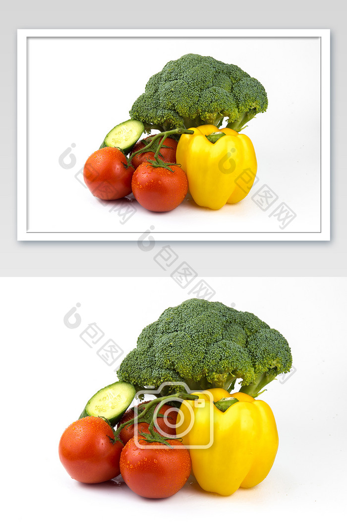 白底的蔬菜组合摆拍摄影图片