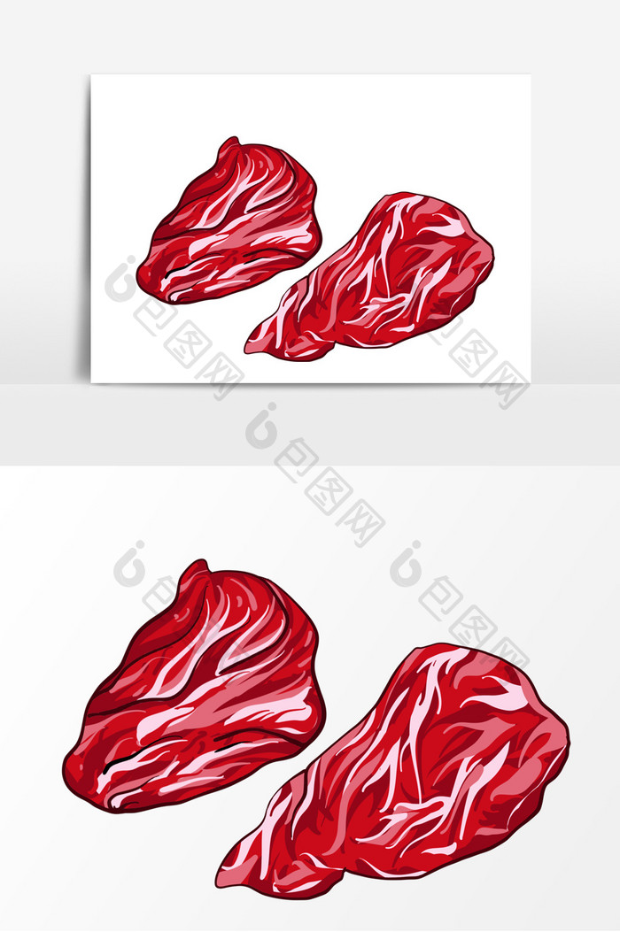 肉类手绘卡通形象元素