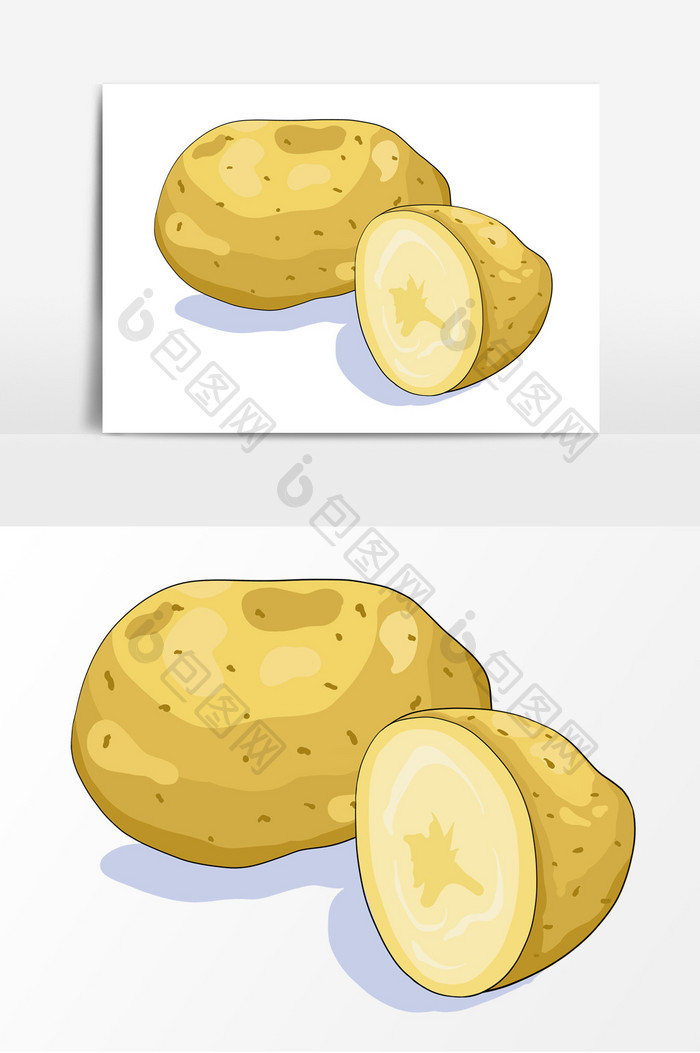 蔬菜土豆手绘卡通元素