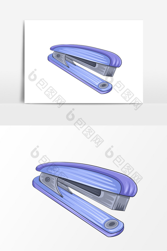 订书机手绘卡通图案元素