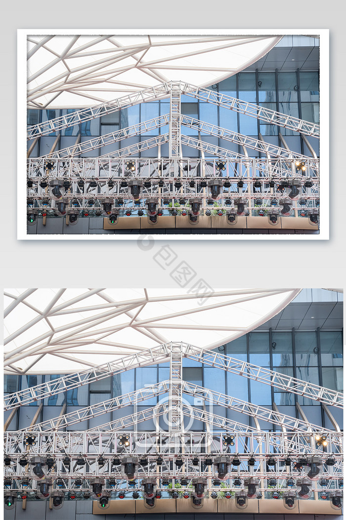白色雨伞型建筑城市建筑节奏摄影图图片