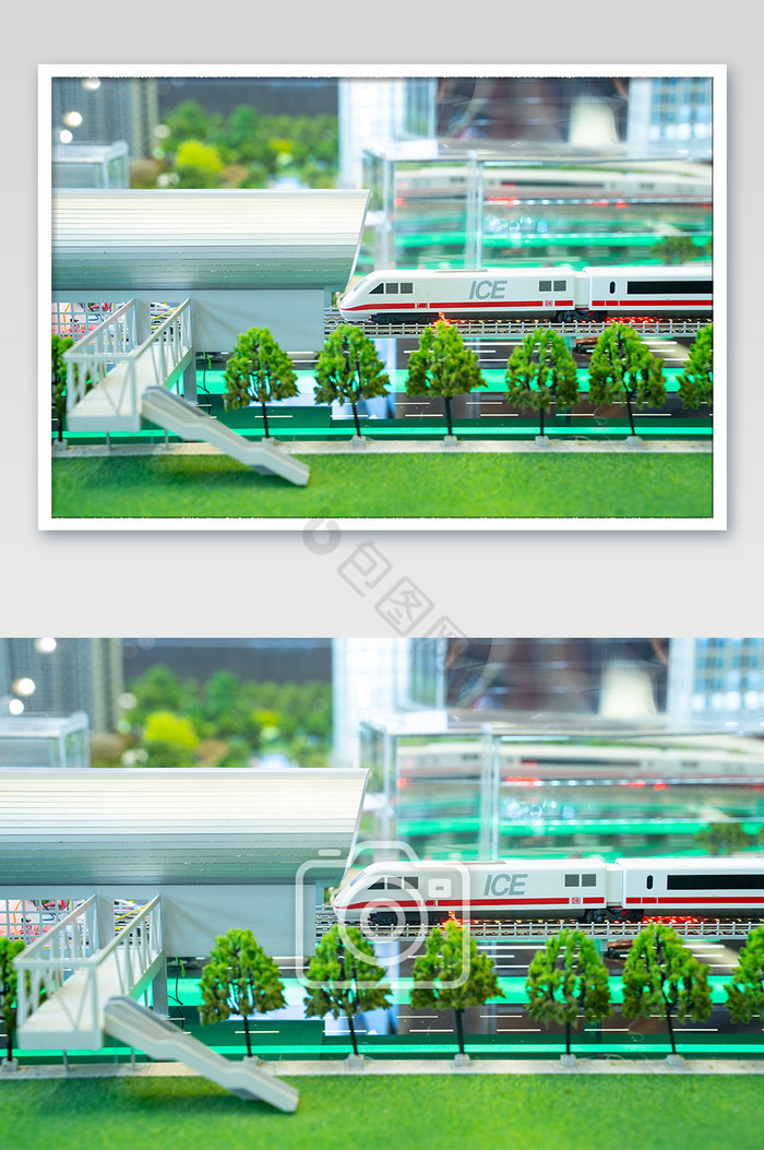 轻轨高铁模型高科技高清速度摄影图图片