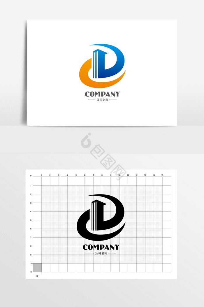 字母D科技LOGO标志图片