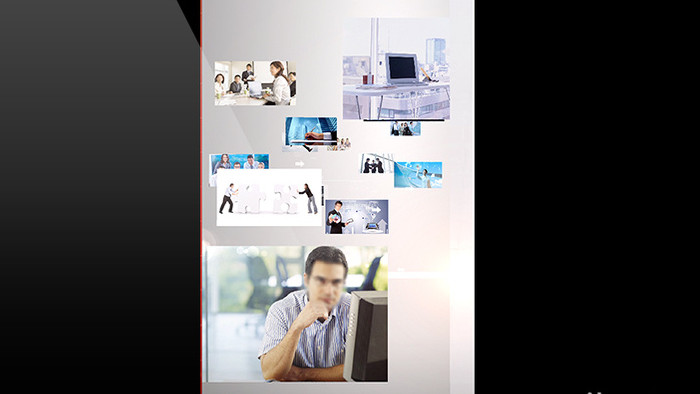 白色简约科技金融商务照片墙汇聚AE模版