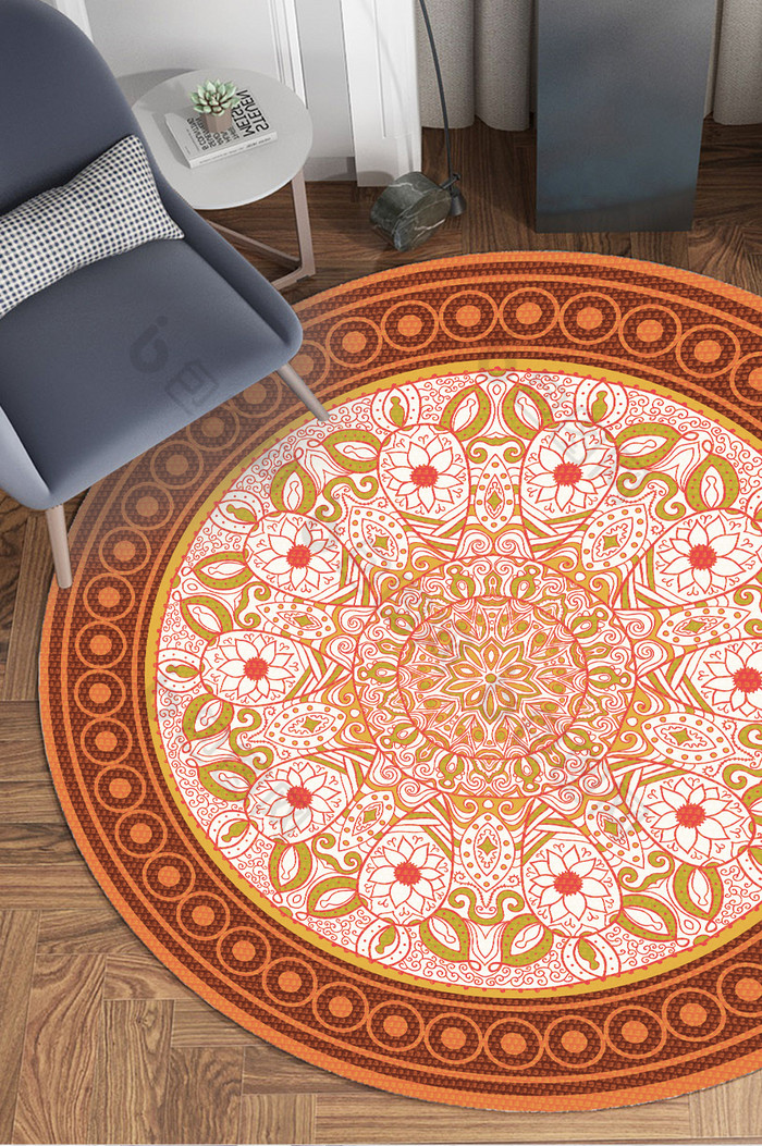 欧式尊贵时尚花纹客厅卧室地毯图案图片图片