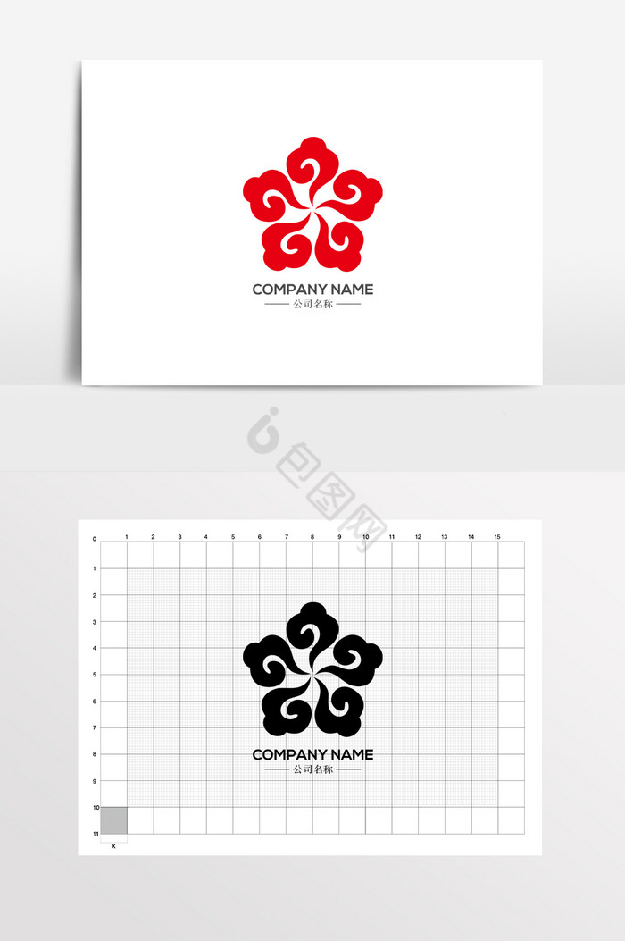 抽象花LOGO图片