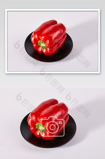 红色彩椒蔬菜新鲜白底美食摄影图片