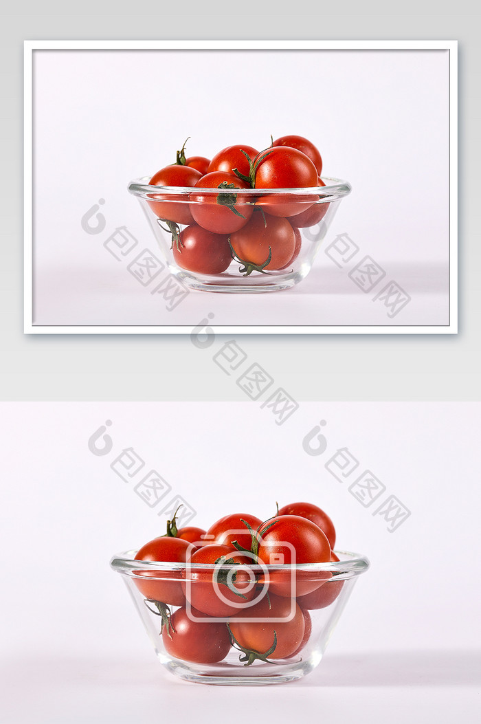 红色糖果番茄水果新鲜白底玻璃美食摄影图片