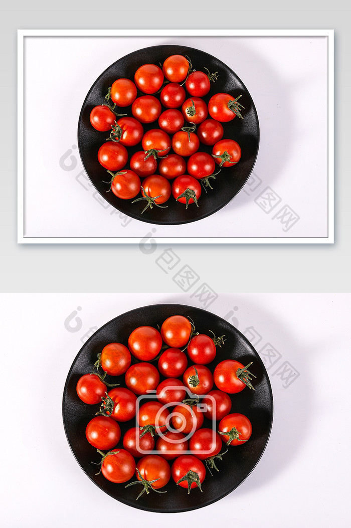 红色纯枝小番茄新鲜水果白底美食摄影图片